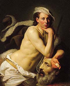 Self portrait as David with the head of Goliath,
